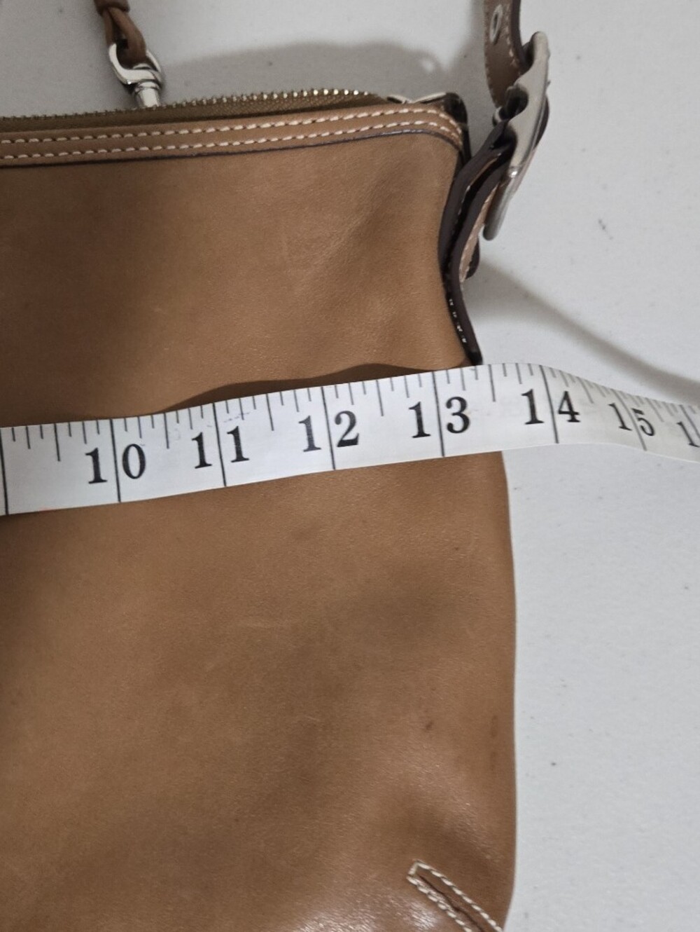 Vintage Coach Brown Smooth Soft Leather Crossbody Bag - Tan Interior - Picture 11 of 13
